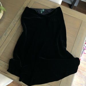 Lauren Ralph Lauren black velvet midi skirt